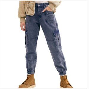Free People Platoon Cargo Pants Blue Size Medium